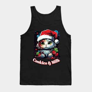 Cookies & Milk - Christmas Cat - Winter Holiday Tank Top